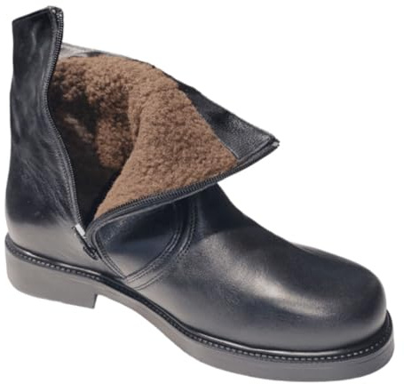 ARIADNA SÁNCHEZ Botas de Piel Corban para Hombre, Zapatos con Forro de Lana, Botines Cómodos para Invierno (Negro, Sistema tallas calzado EU, Adulto, Números, mediano, 41)