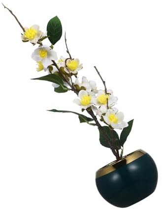 TINEASUR Plante Artificielle en Pot Bonsaï Réaliste, Taille Petite, Tissu De Soie Et Pot en Céramique, Décoration Intérieure Salon Bureau Chambre, Fausse Plante Décorative Facile d'entretien