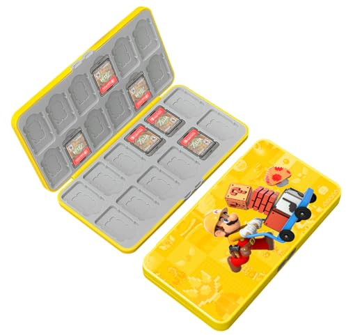 BAYINBROOK Custodia per Schede di Gioco, Custodie Giochi Switch, Switch Game Card Case, Con 24 Slot per Cartucce di Gioco e 24 Slot per Schede SD, Scatola per Carte con Fodera in Silicone (A01)
