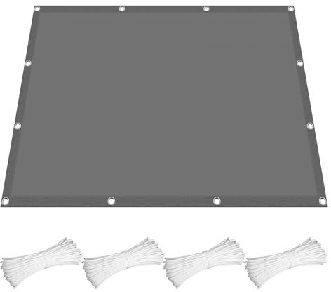 Vele Ombreggianti Rettangolare 6 x 6.5 m Protezione Raggi UV Panno Ombreggiante Protezione Raggi UV con Fune e Occhiellato Adatte per Piscina Feste e Spazi Esterni, Grigio Chiaro