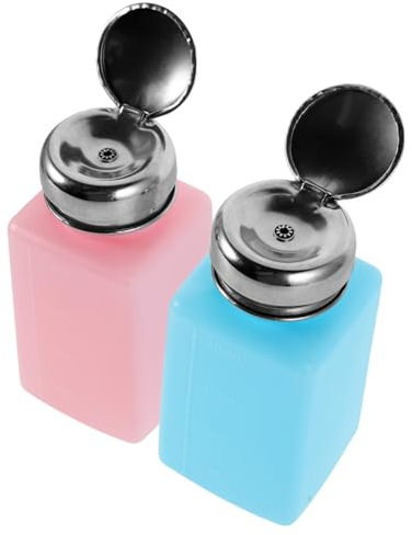 Ciieeo 2pcs Push-type Alcohol Bottle Refillable Alcohol Pump Empty Press down Dispenser for Lab Wash Bottles Push down Liquid Static Refillable Dispenser