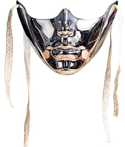 Glixoft Punk Masquerade Mask Lower Half Face Mask Mechanical Style of the Opera Half Face Mask for Halloween Prom Carnival Venetian Mardi Gras Party