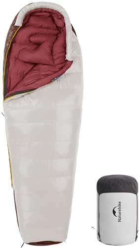 Naturehike 0 Degree Down Mummy Sleeping Bag for Adults, 650FP Cold Weather Backpacking Sleeping Bag with RDS Down, 12.5-38.8℉ Sleeping Bags for Camping, Hiking, 2025 Model (Red, 29.3℉-Short)