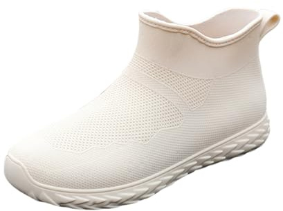 Bottes en caoutchouc pieds nus pour femme - Chaussures de pluie plates et antidérapantes - Bottes de pluie confortables - Bottes en caoutchouc - Bottines de jardin légères - Chaussures de travail