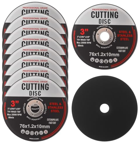 Disques de Coupe de 76 mm pour Meuleuse d'Angle, Lot de 10 Disques à Tronçonner pour Coupe Rapide de l'aluminium du Métal Bois Fer l'acier