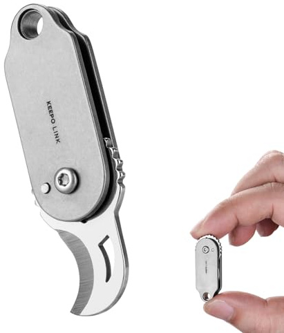 KEEPO LINK Mini Titanium Pocket Knife for Everyday Use – Razor-Sharp Versatile Blade, Small Folding Knife as an EDC Tool for Men (Gunmetal Grey)