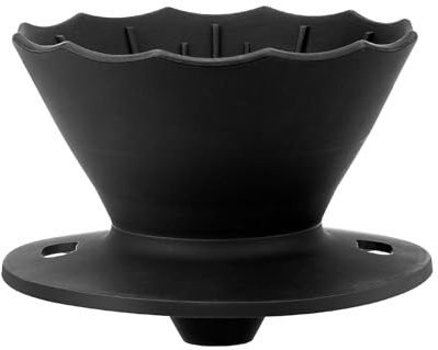 MERMOO YILAN Zusammenklappbarer Kaffeetropfer, Silikon-Kaffeefilterhalter – Tragbarer wiederverwendbarer faltbarer Kaffeebereiter-Kegel für 1–2 Tassen, Reise, Camping, Geschenk (Schwarz)