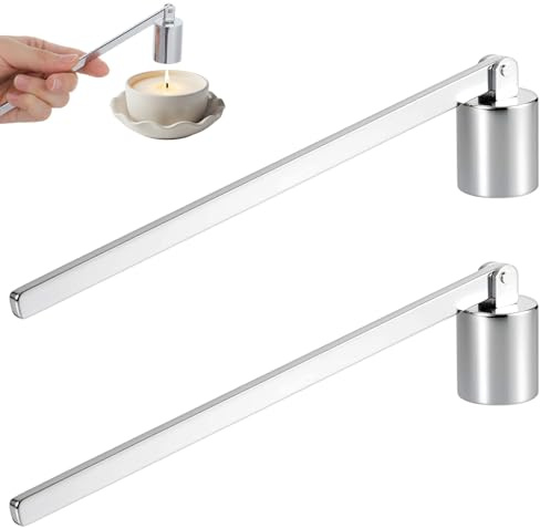 guduling 2pcs Candle Snuffers, 6.7 Inch Candle Snuffer Set for Home, Silver | Elegaperma, for All Candles, Candles Extinguisher with Long Handle