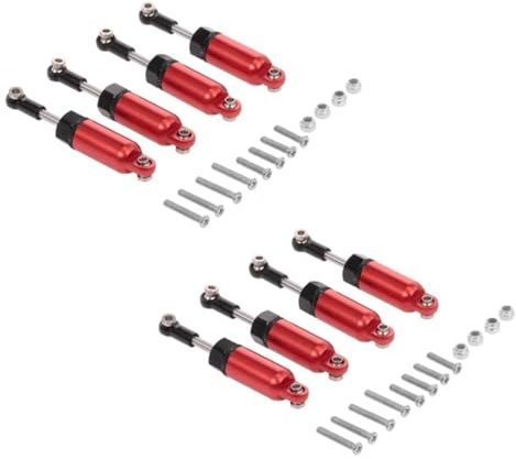 RC Shock Absorbers For WPL For Henglong C-14 C-24 For Abjl 1:16 8Pcs Red Alloy Shock Absorber For Pickup Track Semi Truck Remote Control Car Parts