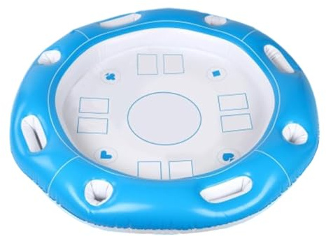 Table Jeu Flottante Piscine – Plateau Cartes Gonflable 4-6 Personnes, Porte-, Compartiments collations, Design PVC étanche, Parfait soirées été, Vacances lac, événements extérieur