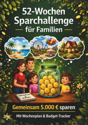52-Wochen Sparchallenge für Familien Gemeinsam 5.000 € sparen | Haushaltsbuch, Budgetplaner & Sparplan