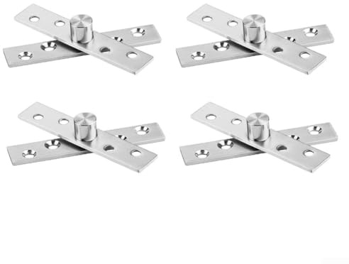 Bisagras pivotantes de acero inoxidable de 4 piezas para puertas de armario que soportan función giratoria de 360 grados y resistencia de carga