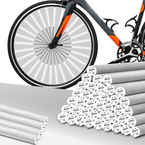 GMUFTIR Riflettori per Raggi, 84 Pezzi Copri Raggi Bici, Strisce Riflettenti per Bicicletta, Visibilità a 360 °, Montaggio Facile, Riflettori per Raggi di Bicicletta in Materiale catarinfrangente