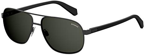Polaroid Herren Pld 2059/S M9 003 60 Sonnenbrille, Schwarz (Matt Black/Gym Grey), EU