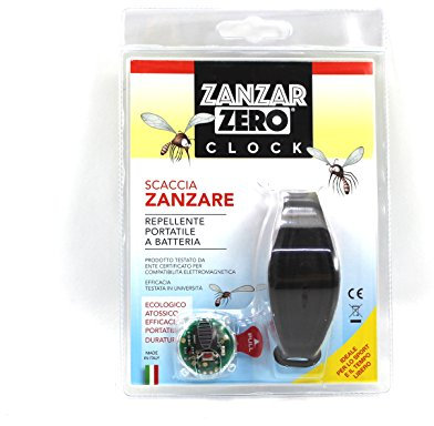 BRUER Repellente ad ultrasuoni Portatile ZanzarZero Clock - Nero - Bracciale