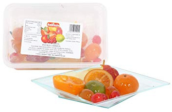 FRUTTA MISTA INTERA CANDITA AMBROSIO 900 GR FRUTTA DOLCI TORTE CANDITI SCIROPPO