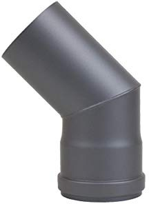 LANZZAS Pelletrohr Bogen 45° Grad im Durchmesser DN Ø 80 mm, in gussgrau, Pelletbogen, Ofenrohr Bogen, für Pelletofen