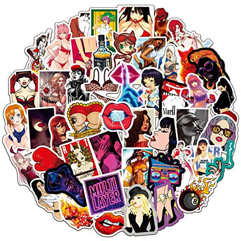 Sexy Anime-Aufkleber, Hot Lady Loli, Vinyl, wasserdicht, für Erwachsene, Kinder, Teenager, sexy Mädchen, Beauty-Woman-Aufkleber für Laptop, Skateboard, Wasserflaschen, Hydroflaschen, Handy