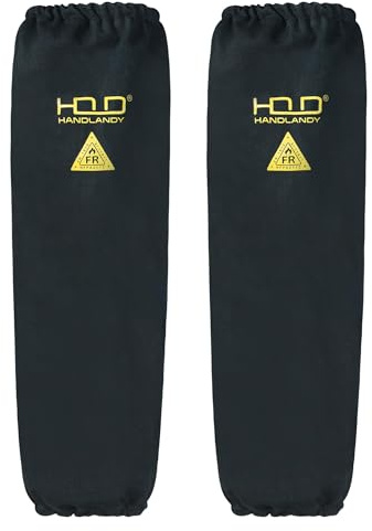 HANDLANDY Flame Resistant Welding Sleeves for Men and Women, One Size Heat & Flame Resistant Arm Protection Welding Accessories (Black)