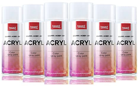 BigDean 6 Dosen Klarlack Spray transparent glänzend 400ml Klarlack Spray Sprühlack