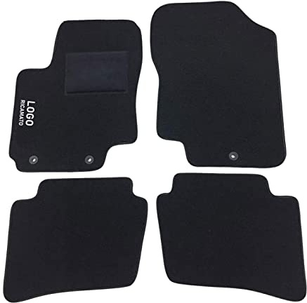 Auto Accessori Lupex | Juego de 4 Alfombrillas de Coche compatibles con i20 (2014 +) con 3 Clips de fijación | Alfombras moldeadas de moqueta con Bordado en el Lado del Conductor