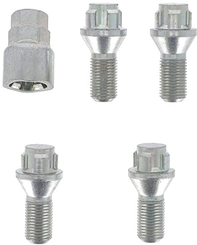Restagraf - Jeu de 4 Vis de Roue Antivol - Embase Conique - Bloc Jante Alu - Compatible avec BMW, Mini (Certains Véhicules) - M14-1.25 X 26 mm - Réf. 188611