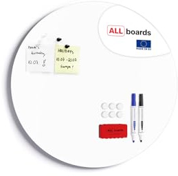 ALLboards Magnettafel Magnetplatte Whiteboard in Kreisform Weiß 60cm Durchmesser Schreibtafel Magnetwand