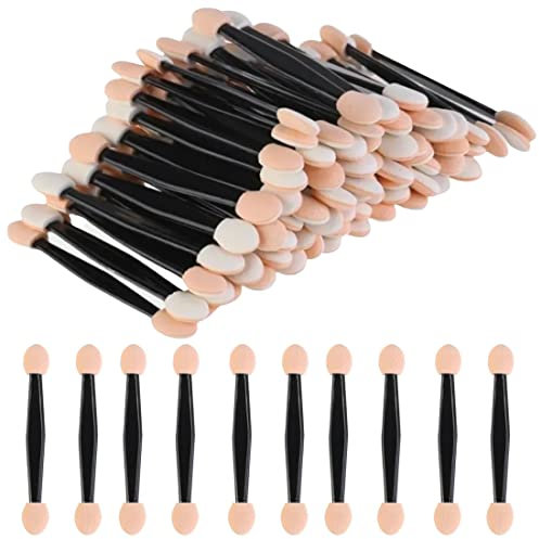 REQAG 50 Pièces Brosse Fard à Paupière Applicateur Fard a Paupiere Pinceau Ombre à Paupière Brosse à Paupières Éponge ombre à paupières pinceau pour Application de Maquillage