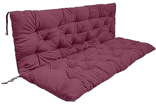 AZHANGYB Bankauflage Mit RüCkenteil 150x100x10cm, 2er Bank Sitzkissen Und RüCkenkissen, Bankkissen Outdoor, Auflage Mit RüCkenteil FüR Bank, Gartenschaukelkissen Gartenbankauflage