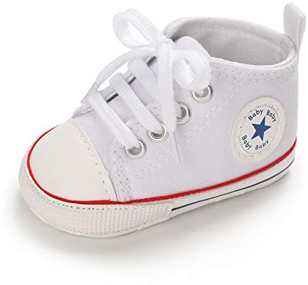 Zapatillas de Deporte para bebés y niños Zapatos para niños pequeños Primeros Zapatos para Caminar de Lona Zapatillas Antideslizantes para recién Nacidos para 0-18 Meses