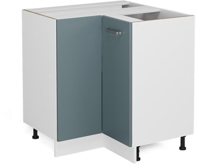Vicco Eckschrank für Hausrat R-Line, Blau-Grau, 75.6 cm | mit Tür, ohne Arbeitsplatte, zur Aufbewahrung von Haushaltsutensilien und Vorräten