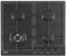 SCHOCK | Piano Cottura 4 Fuochi Gas Professional PC60 con Manopole Nere Opache Soft Touch, Griglie in Ghisa, Valvole di Sicurezza, Nero Opaco, 585x500 mm