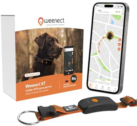 Weenect Dog XT - NUOVO Collare GPS per Cani | Antenna XL | Impermeabile | Collare arrancione ultra-resistente integrato Julius-K9 | Garanzia a vita | Abbonamento richiesto