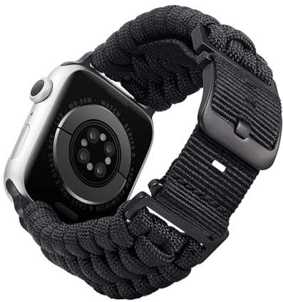BINLUN Kompatibel med Apple Watch 49mm 46mm 45mm 44mm 42mm, Militärt Flätat Paracord Nylon Ersättnings Sport Armband Passar För iWatch Ultra3 Ultra2 Ultra SE3 Series 11/10/9/8/7/SE2/SE/6/5/4/3/2/1