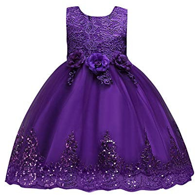 Vestito da ragazza in cotone Gazerock, abito da ballo, da principessa, per feste, per bambini, per bambini, per bambini, per ragazze, vestiti e gonna, per matrimoni, per la scuola, Lilla, 8-10 anni