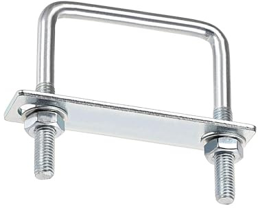 MACHSWON Perno cuadrado en U, juego de 4 pernos en U M8 de acero de cartón de 82 mm, ancho interior de 75 mm de longitud con tuercas y placa de marco para automóviles, barcos, remolques