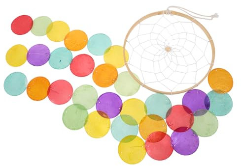 VINTORKY Shell Windspiel -futterspender Zum Aufhängen Im Freien Windspiele Entlüften Großes Windspiel Für Draußen Türklingel Mit Glockenspiel Spinner Gewinnen Eule Baumwollfaden