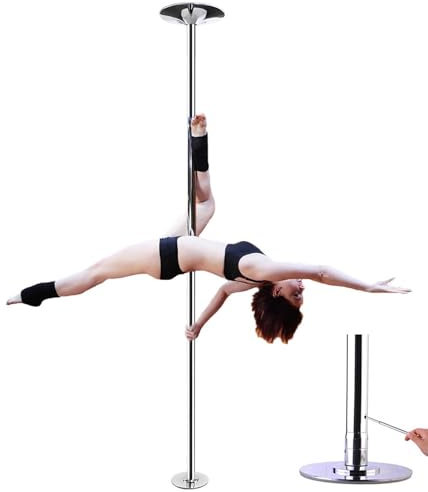 IUBGFTO Stripper-Stange, statisches Tanzstangen-Set, Stripper-Zugstangen-Verlängerung aus Chromstahl, sicheres Ballett-Tanzrohr, kein Bohren (10,5 Fuß)