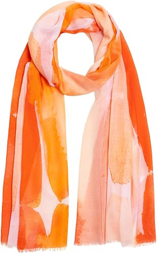 Caspar SC536 sommerlich leichter Damen Schal im schlichten Design, Farbe:orange, Größe:One Size