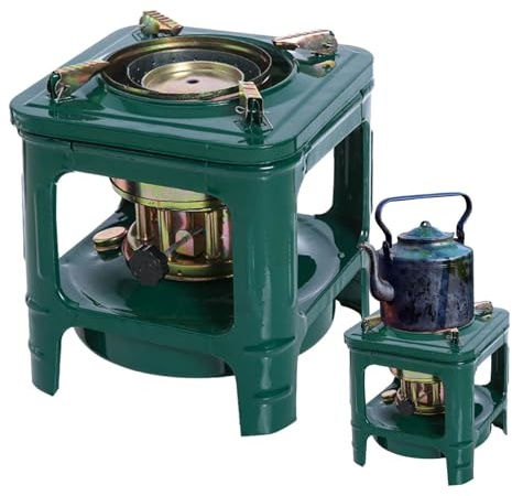 Petroleumkocher Camping Kocher – 700 Ml Petroleumofen Aus Eisen Mit 8 Baumwolldochten, Winddichter, Tragbarer Grillofen Für 2–3 Personen Zum Heizen Kochen, Camping Und Rucksackreisen