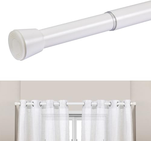 Gardinenstange ohne Bohren zum Klemmen ausziehbar 50-80 cm Weiß | Klemmstange für Vorhänge, Schrank, Dusche und Raumteiler. Ausziehbare Teleskopstange aus rostfreiem Metall Ø28 mm StoresDeco