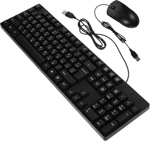 Gadpiparty Clavier Fil USB avec Souris Filaire Ensemble Durable et Élégant pour Ordinateur Usage à et Bureau sans Installation de Compatible PC