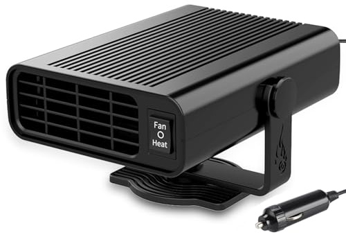 Chauffage de Voiture 12V – Chauffage/Rafraîchissement 2-en-1, Radiateur 200W, Chauffage Rapide 5s, 360° Rotatif, Pare-brise Descongelador de parabrisas, Calentador portátil para coche, Car heaters