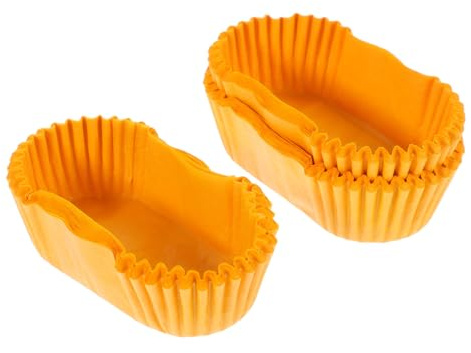 DECORNIJIA 1000 Pirottini Ovali di Carta Gialli Impermeabili a Forma di Barca per Muffin e Cake Balls, Design Semplice e Superficie Liscia, per Feste di Compleanno