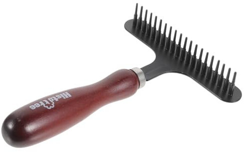 Gadpiparty Hundekamm mit Holzgriff Ergonomisch Geformt für Fellpflege und Massage Edelstahl zinken für Gründliche Fellpflege und Haarwechsel Entwirrt Sanft Verfilzungen Geeignet für Hunde