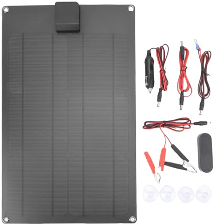 HPZIHUIT Caricabatteria Solare Mantenitore per Auto Ricarica di Mantenimento Kit Pannello Portatile Impermeabile da 30 W con Uscita USB del Controller