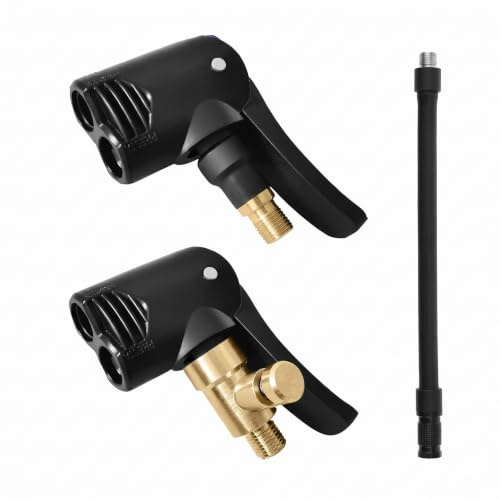 2 Piezas Conector de Válvula de Neumático y Manguera de Inflado 16cm, Adaptador de Boquilla de 8mm para Compresor de Aire, Kit de Extensión para Inflado de Neumáticos de Coche, Moto y Bicicleta