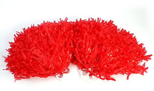 Alomejor Cheerleading Pom Poms Cheerleader Pompons für Balltanz Abendkleid Party Sport(Rot)