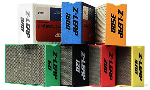 Z-LEAP Diamond Hand Polishing Pads 7-Pcs Set for Granite Marble Concrete Glass Stone Sanding Polishing