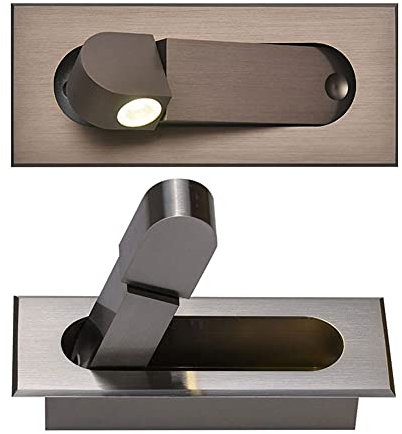 SHXITAYNB Liseuse LED Tete De Lit avec, Applique Murale Décorative Encastrée, Orientable À 360 °, Pliable À 90 °, 3W Neutre 4000K/Blanc Chaud 300OK,Matte Bronze,3W3000K